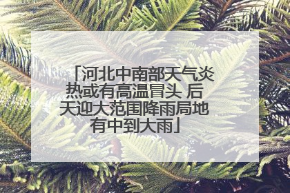 河北中南部天气炎热或有高温冒头 后天迎大范围降雨局地有中到大雨