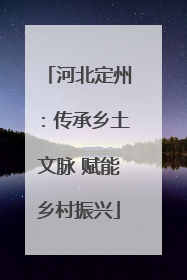 河北定州：传承乡土文脉 赋能乡村振兴