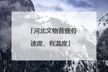 河北文物普查有速度、有温度