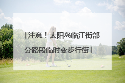 注意！太阳岛临江街部分路段临时变步行街