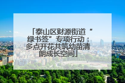 泰山区财源街道“绿书签”专项行动：多点开花共筑幼苗清朗成长空间