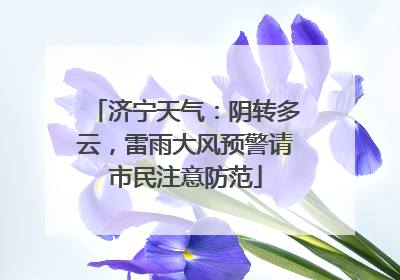 济宁天气：阴转多云，雷雨大风预警请市民注意防范