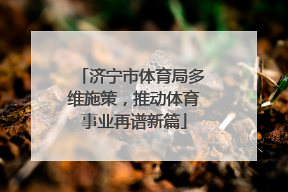 济宁市体育局多维施策，推动体育事业再谱新篇