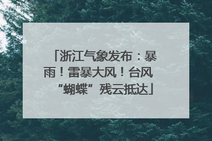 浙江气象发布：暴雨！雷暴大风！台风“蝴蝶”残云抵达