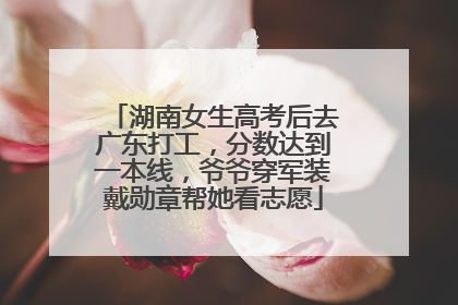 湖南女生高考后去广东打工，分数达到一本线，爷爷穿军装戴勋章帮她看志愿