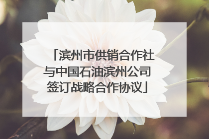 滨州市供销合作社与中国石油滨州公司签订战略合作协议