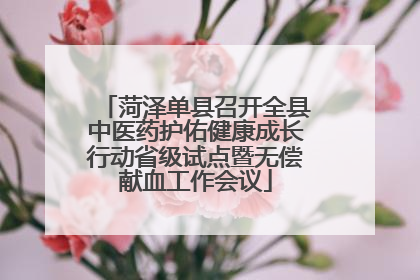 菏泽单县召开全县中医药护佑健康成长行动省级试点暨无偿献血工作会议