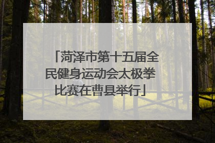菏泽市第十五届全民健身运动会太极拳比赛在曹县举行