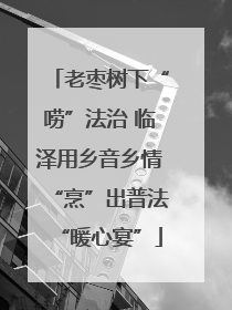 老枣树下“唠”法治 临泽用乡音乡情“烹”出普法“暖心宴”