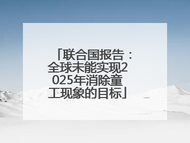 联合国报告：全球未能实现2025年消除童工现象的目标