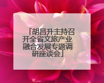 胡昌升主持召开全省文旅产业融合发展专题调研座谈会
