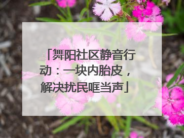 舞阳社区静音行动：一块内胎皮，解决扰民哐当声