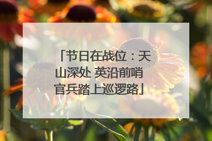 节日在战位：天山深处 英沿前哨官兵踏上巡逻路