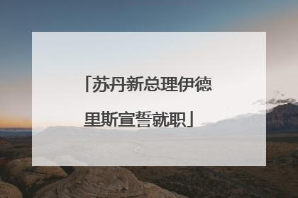苏丹新总理伊德里斯宣誓就职