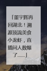 董宇辉再回湖北！溯源顶流美食小龙虾，直播间人数爆了……