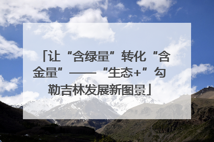 让“含绿量”转化“含金量”——“生态+”勾勒吉林发展新图景
