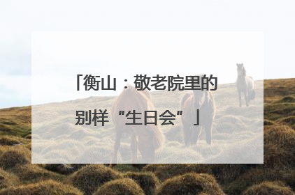 衡山：敬老院里的别样“生日会”