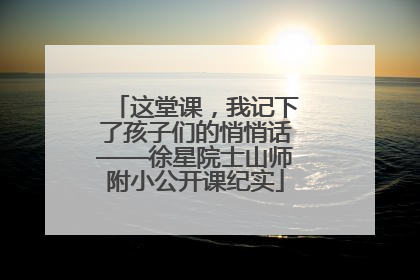 这堂课，我记下了孩子们的悄悄话——徐星院士山师附小公开课纪实