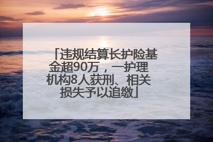 违规结算长护险基金超90万，一护理机构8人获刑、相关损失予以追缴