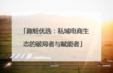 趣蛙优选：私域电商生态的破局者与赋能者