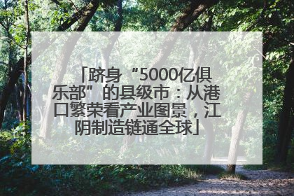 跻身“5000亿俱乐部”的县级市：从港口繁荣看产业图景，江阴制造链通全球