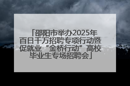 邵阳市举办2025年百日千万招聘专项行动暨促就业“金桥行动”高校毕业生专场招聘会