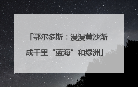鄂尔多斯：漫漫黄沙渐成千里“蓝海”和绿洲