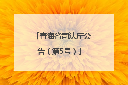 青海省司法厅公告（第5号）