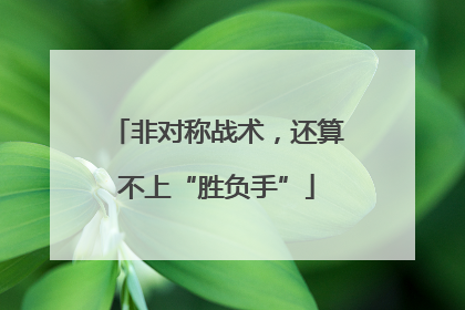 非对称战术，还算不上“胜负手”