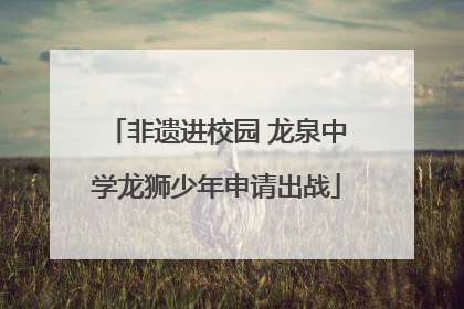 非遗进校园 龙泉中学龙狮少年申请出战