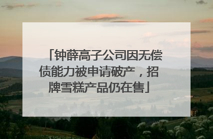 钟薛高子公司因无偿债能力被申请破产，招牌雪糕产品仍在售