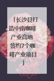 长沙县打造中南咖啡产业高地 签约7个咖啡产业项目