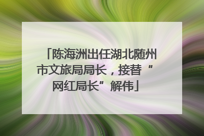 陈海洲出任湖北随州市文旅局局长，接替“网红局长”解伟