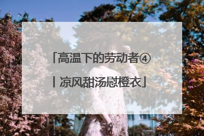 高温下的劳动者④丨凉风甜汤慰橙衣