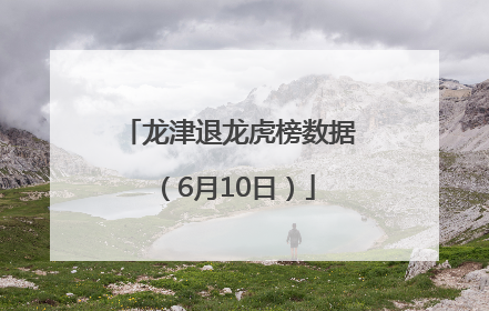 龙津退龙虎榜数据（6月10日）