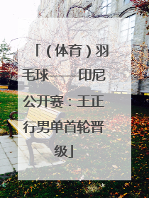 （体育）羽毛球——印尼公开赛：王正行男单首轮晋级