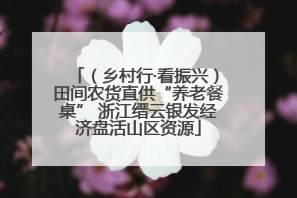 （乡村行·看振兴）田间农货直供“养老餐桌” 浙江缙云银发经济盘活山区资源
