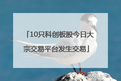 10只科创板股今日大宗交易平台发生交易