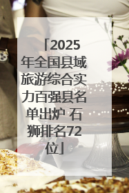 2025年全国县域旅游综合实力百强县名单出炉 石狮排名72位