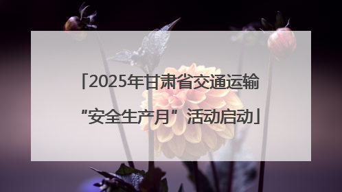 2025年甘肃省交通运输“安全生产月”活动启动