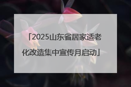 2025山东省居家适老化改造集中宣传月启动
