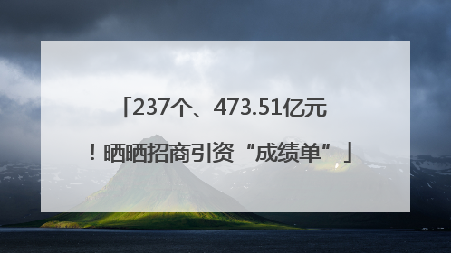 237个、473.51亿元！晒晒招商引资“成绩单”