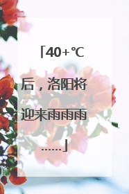 40+℃后，洛阳将迎来雨雨雨……