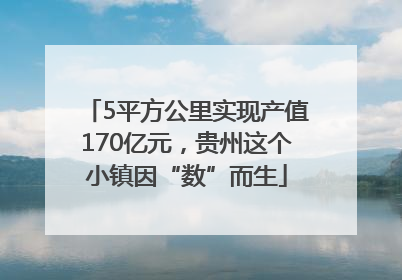5平方公里实现产值170亿元，贵州这个小镇因“数”而生