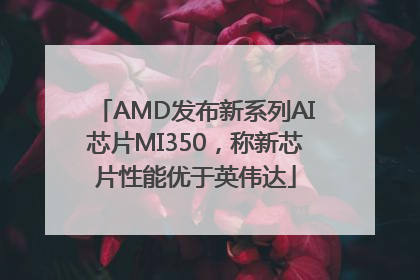 AMD发布新系列AI芯片MI350，称新芯片性能优于英伟达